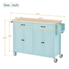 Carrello da cucina con ripiano in legno massiccio e ruote bloccabili