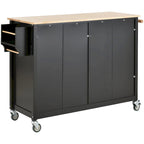 Carrello da cucina con ripiano in legno massiccio e ruote bloccabili
