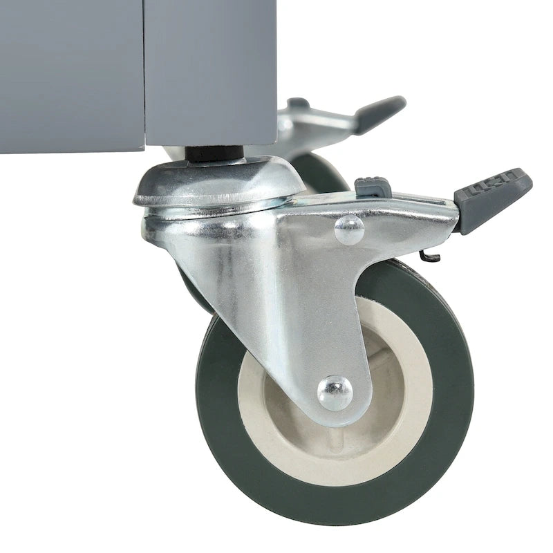 Carrello da cucina con ripiano in legno massiccio e ruote bloccabili