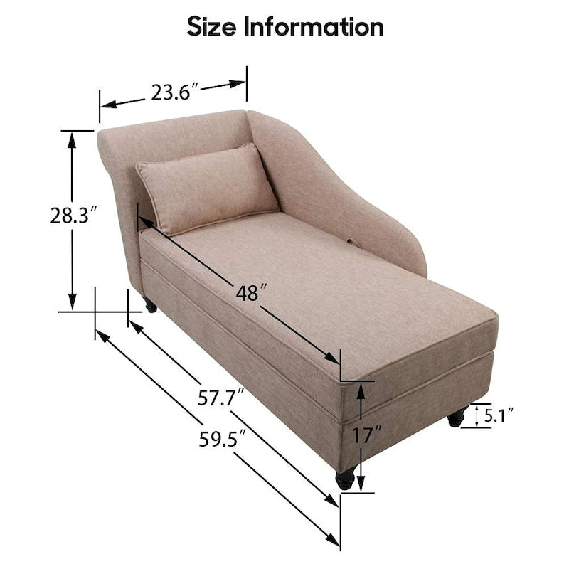 Chaise longue da interno Divano imbottito reclinabile Sedia a sdraio per soggiorno camera da letto