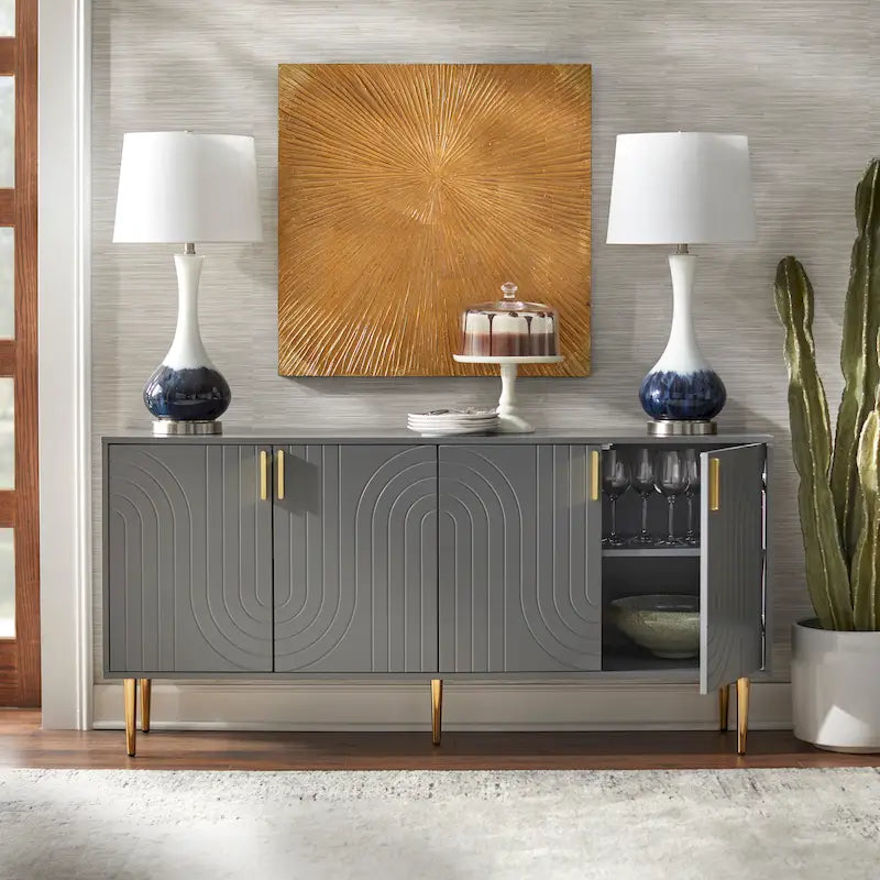 Madia/Credenza a Quattro Ante Stile Mid-Century