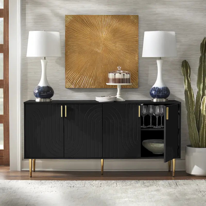 Madia/Credenza a Quattro Ante Stile Mid-Century