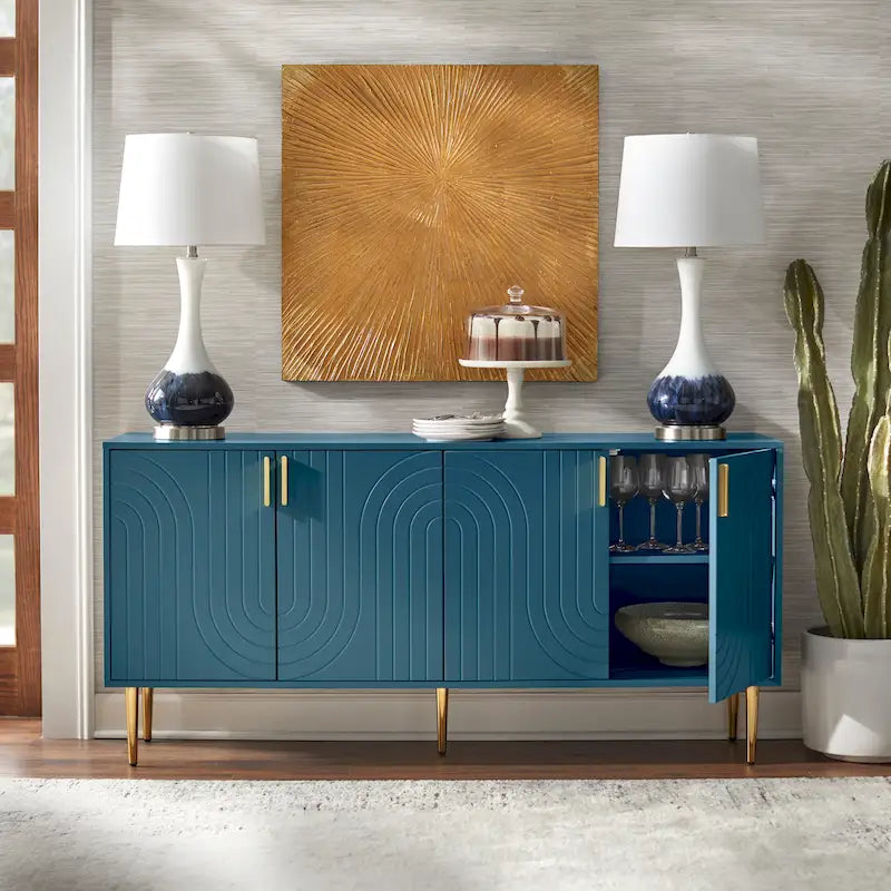 Madia/Credenza a Quattro Ante Stile Mid-Century
