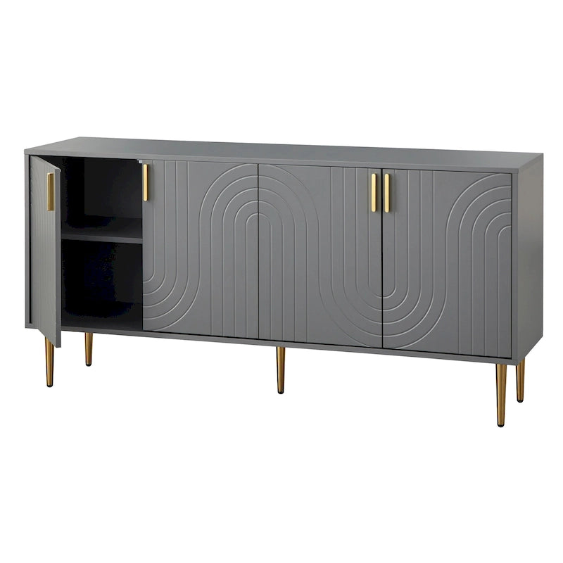 Madia/Credenza a Quattro Ante Stile Mid-Century