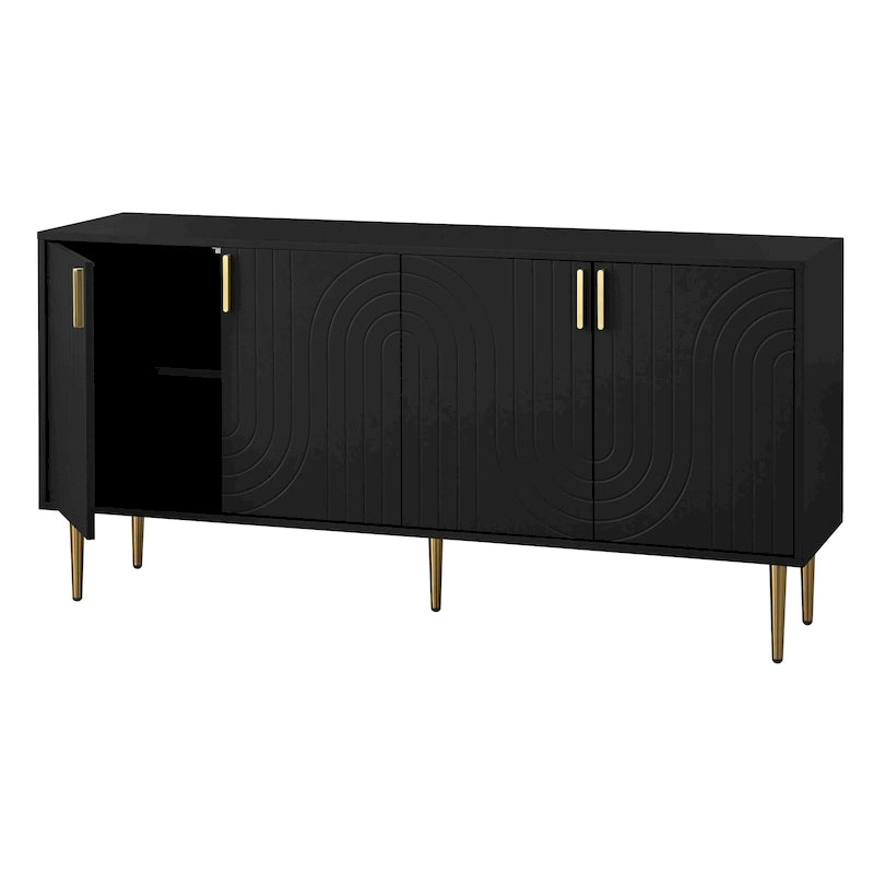 Madia/Credenza a Quattro Ante Stile Mid-Century