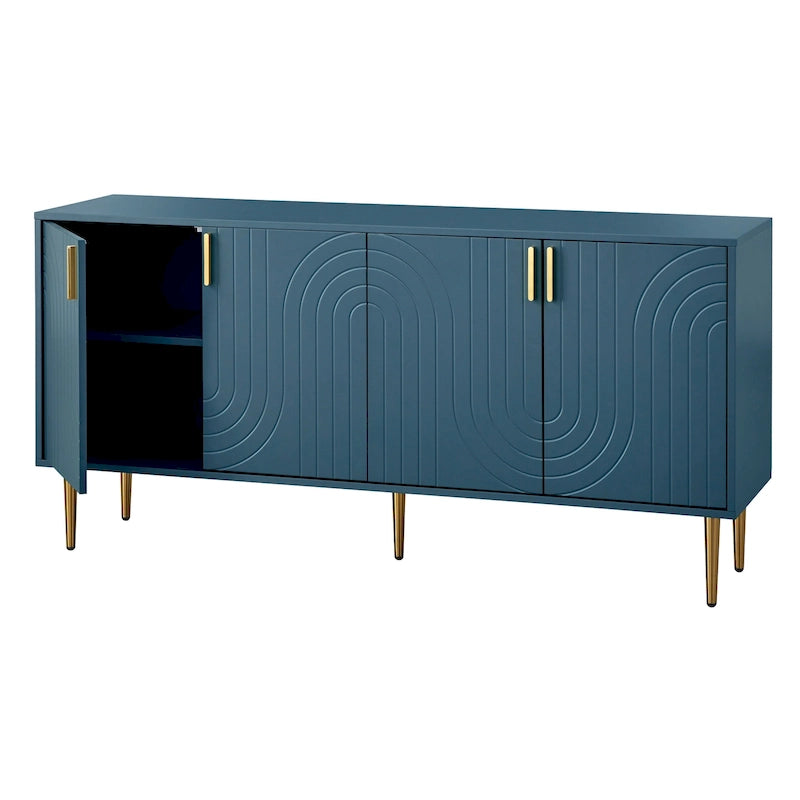 Madia/Credenza a Quattro Ante Stile Mid-Century