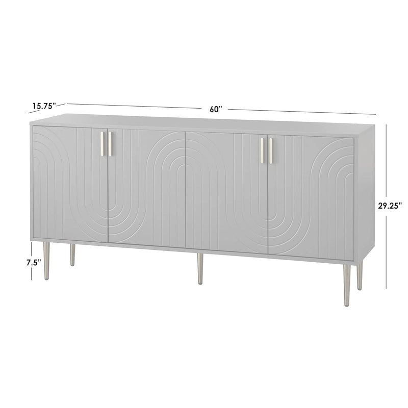 Madia/Credenza a Quattro Ante Stile Mid-Century