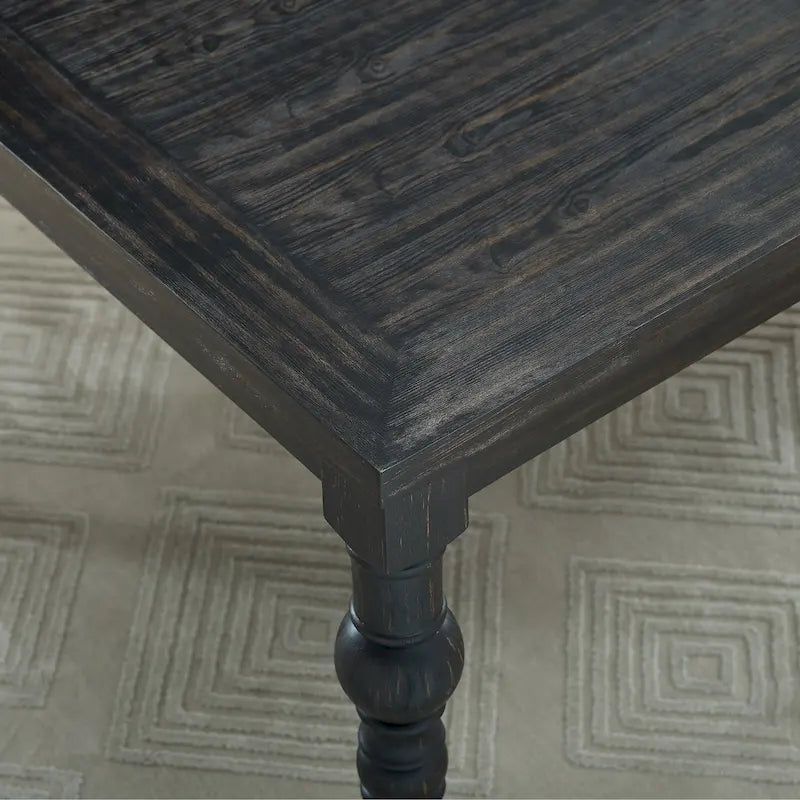 Tavolo da pranzo in legno scuro da 7 pz.