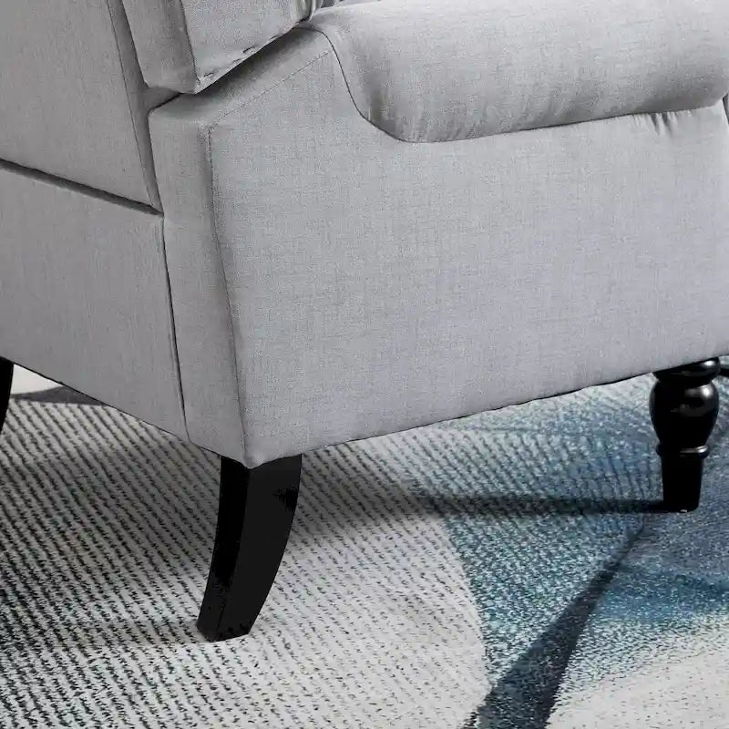Poltrona d'Appoggio con Gambe in Legno e Trapuntatura