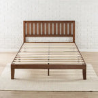 Letto a piattaforma in legno massello antico Espresso