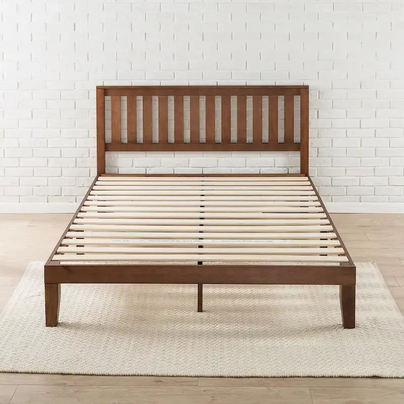 Letto a piattaforma in legno massello antico Espresso