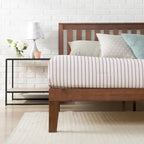Letto a piattaforma in legno massello antico Espresso