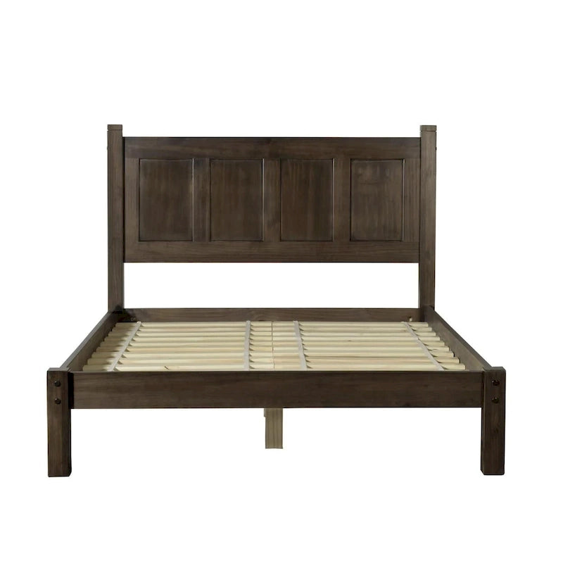 Letto a piattaforma Shaker con pannello in legno massello