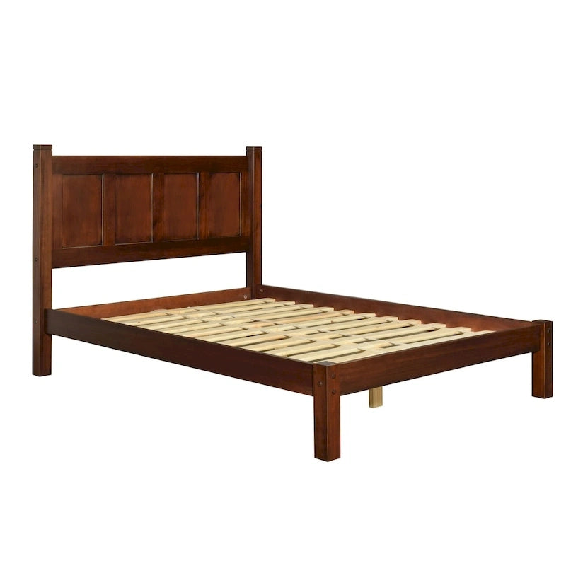 Letto a piattaforma Shaker con pannello in legno massello