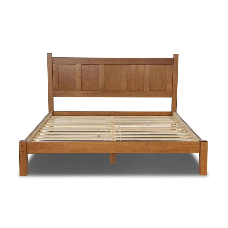 Letto a piattaforma Shaker con pannello in legno massello