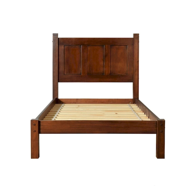 Letto a piattaforma Shaker con pannello in legno massello
