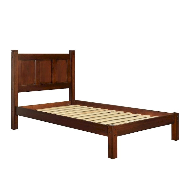 Letto a piattaforma Shaker con pannello in legno massello