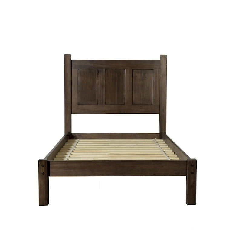 Letto a piattaforma Shaker con pannello in legno massello