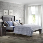 Letto a piattaforma Shaker con pannello in legno massello