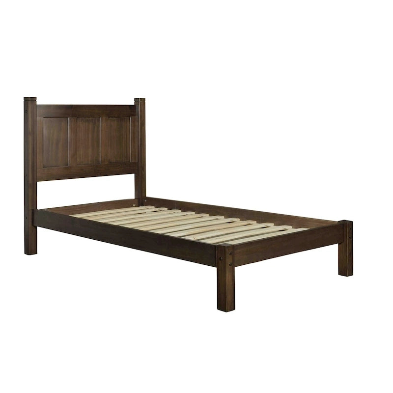 Letto a piattaforma Shaker con pannello in legno massello