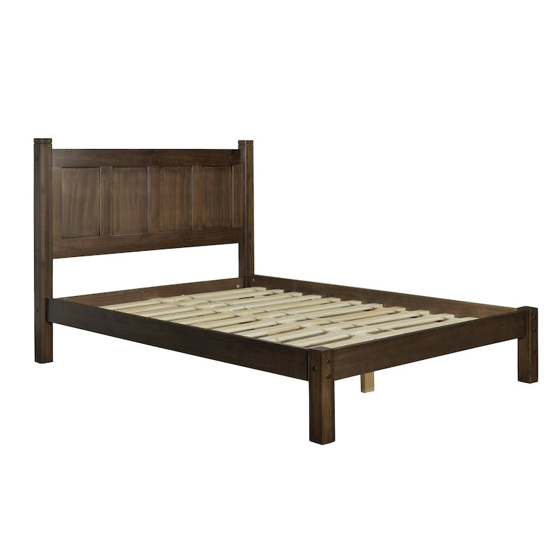 Letto a piattaforma Shaker con pannello in legno massello