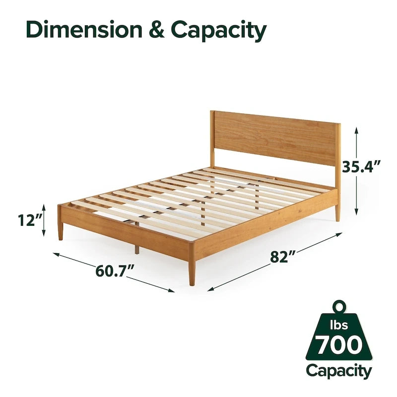Struttura letto in legno stile Mid-Century