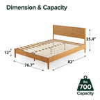 Struttura letto in legno stile Mid-Century