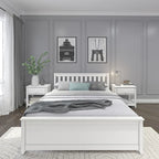 Classico letto a piattaforma Queen in vero legno massello