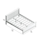 Classico letto a piattaforma Queen in vero legno massello