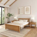 Classico letto a piattaforma Queen in vero legno massello