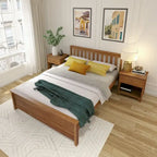 Classico letto a piattaforma Queen in vero legno massello