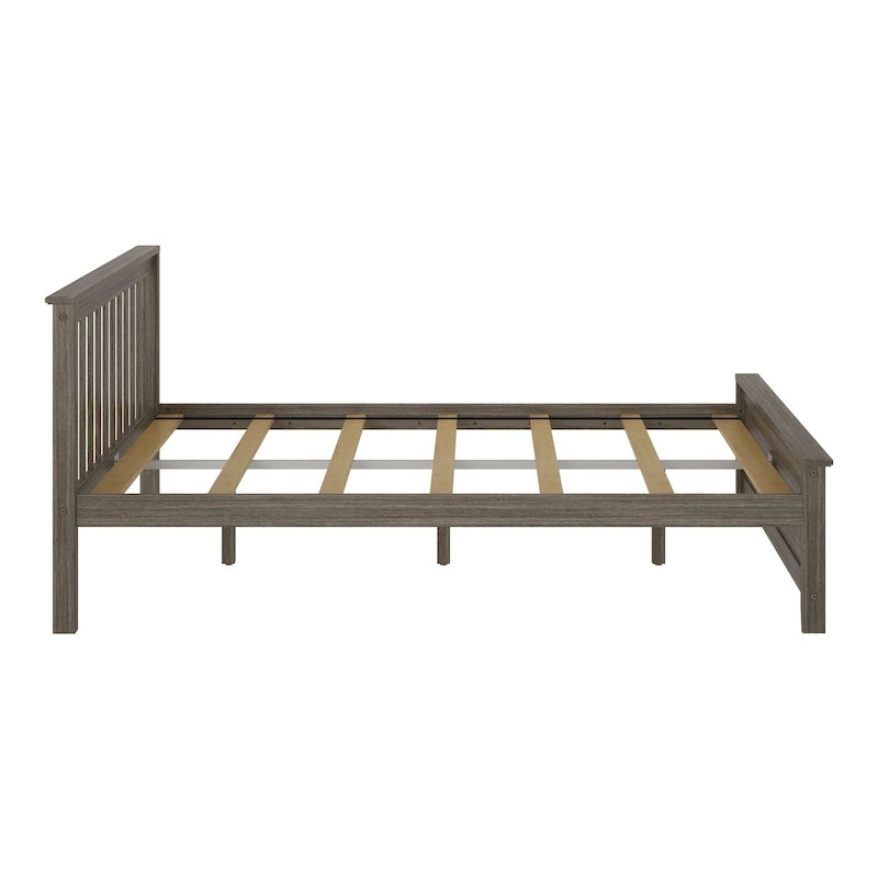 Classico letto a piattaforma Queen in vero legno massello
