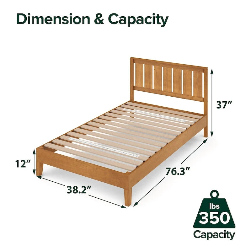 Struttura letto a piattaforma Deluxe in pino rustico