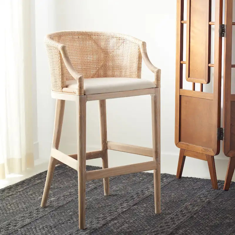 Sgabello da bar in rattan da 76 cm