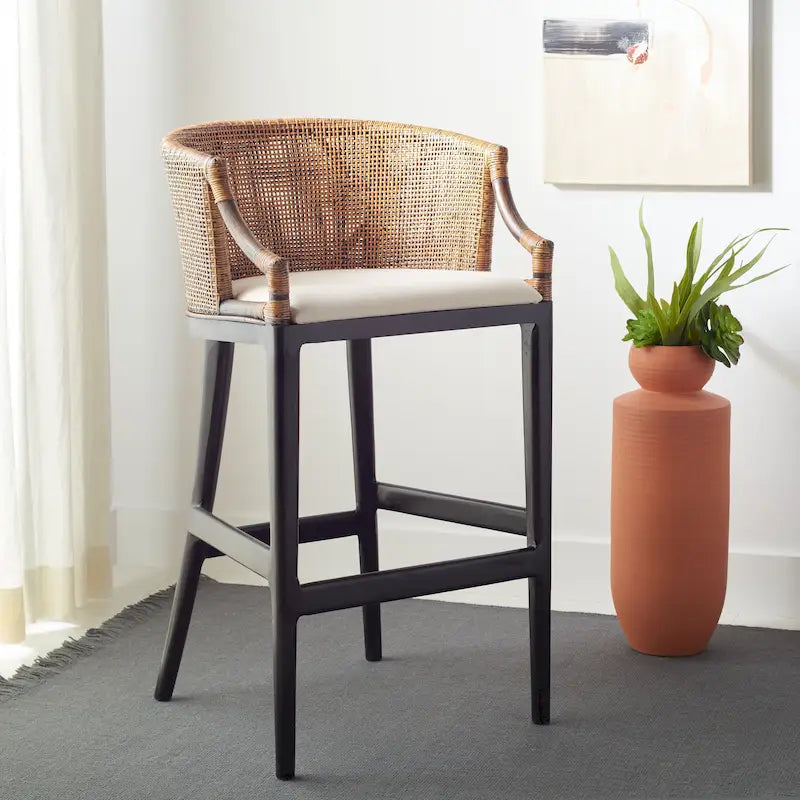 Sgabello da bar in rattan da 76 cm