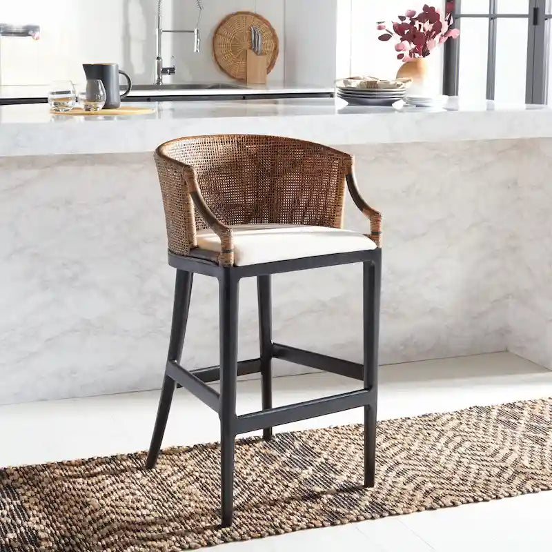 Sgabello da bar in rattan da 76 cm