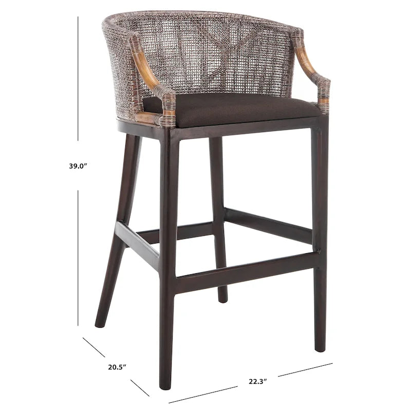 Sgabello da bar in rattan da 76 cm