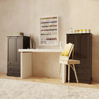 Dispensa da Cucina, Mobiletto Contenitore Autoportante per Bagno con 2 Ante e Cassetti