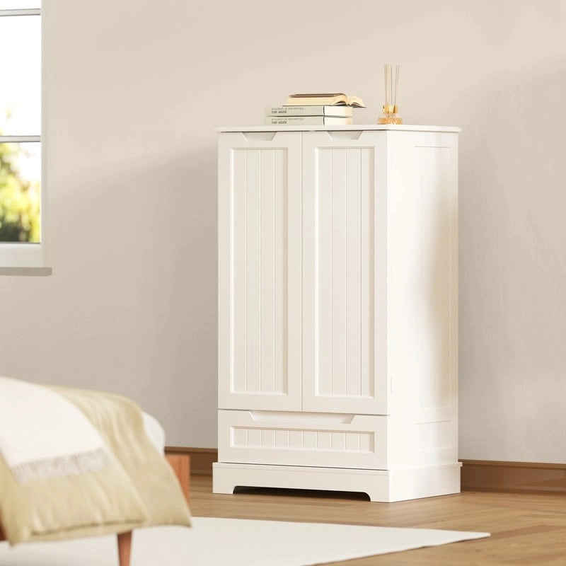 Dispensa da Cucina, Mobiletto Contenitore Autoportante per Bagno con 2 Ante e Cassetti