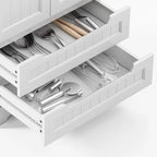 Dispensa da Cucina, Mobiletto Contenitore Autoportante per Bagno con 2 Ante e Cassetti