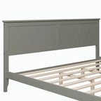Letto king size con piattaforma in legno massello grigio moderno