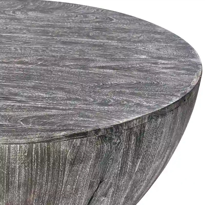 Tavolino rotondo da 35,5 pollici in legno di mango