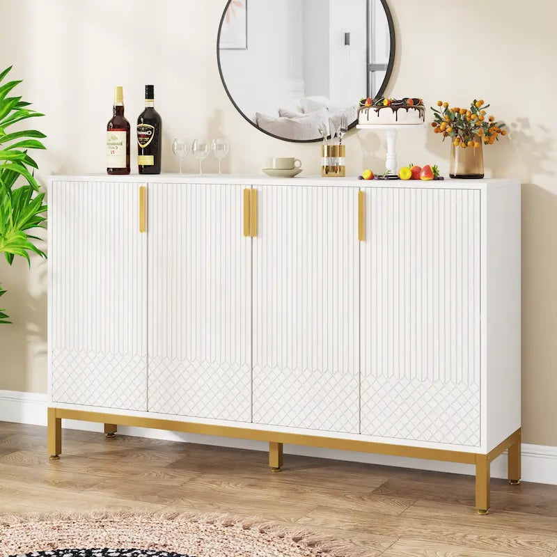 Mobile credenza da cucina da 55 pollici, mobile buffet con spazio di archiviazione