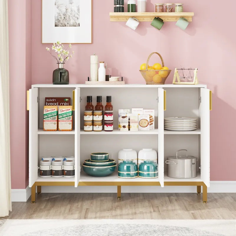 Mobile credenza da cucina da 55 pollici, mobile buffet con spazio di archiviazione