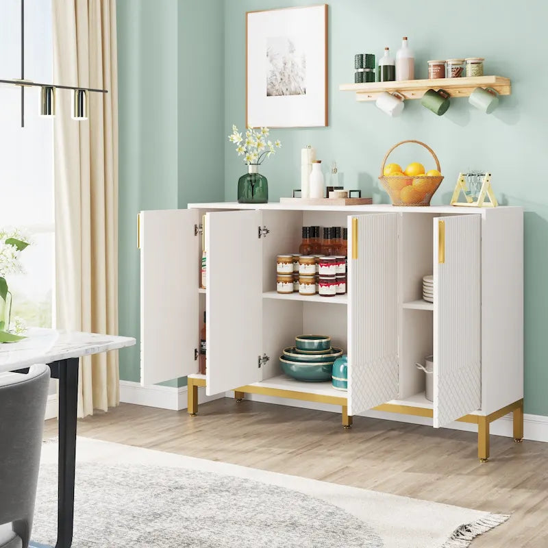 Mobile credenza da cucina da 55 pollici, mobile buffet con spazio di archiviazione