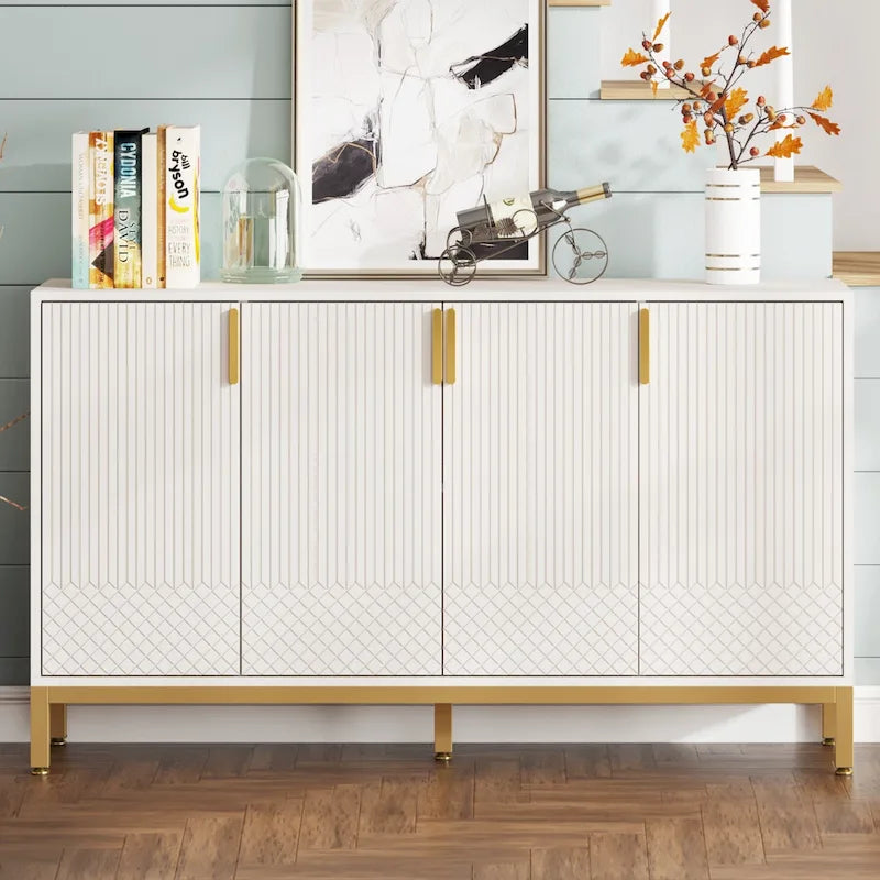 Mobile credenza da cucina da 55 pollici, mobile buffet con spazio di archiviazione