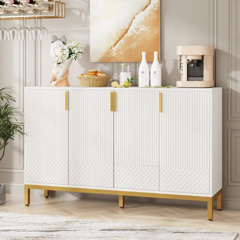Mobile credenza da cucina da 55 pollici, mobile buffet con spazio di archiviazione