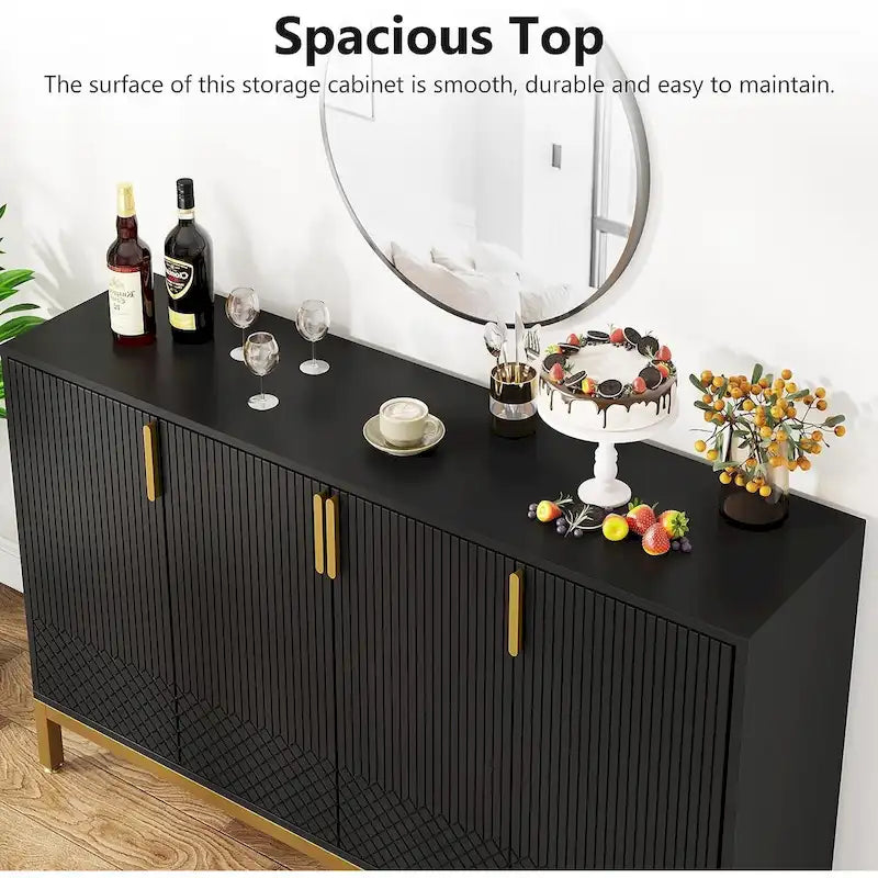 Mobile credenza da cucina da 55 pollici, mobile buffet con spazio di archiviazione