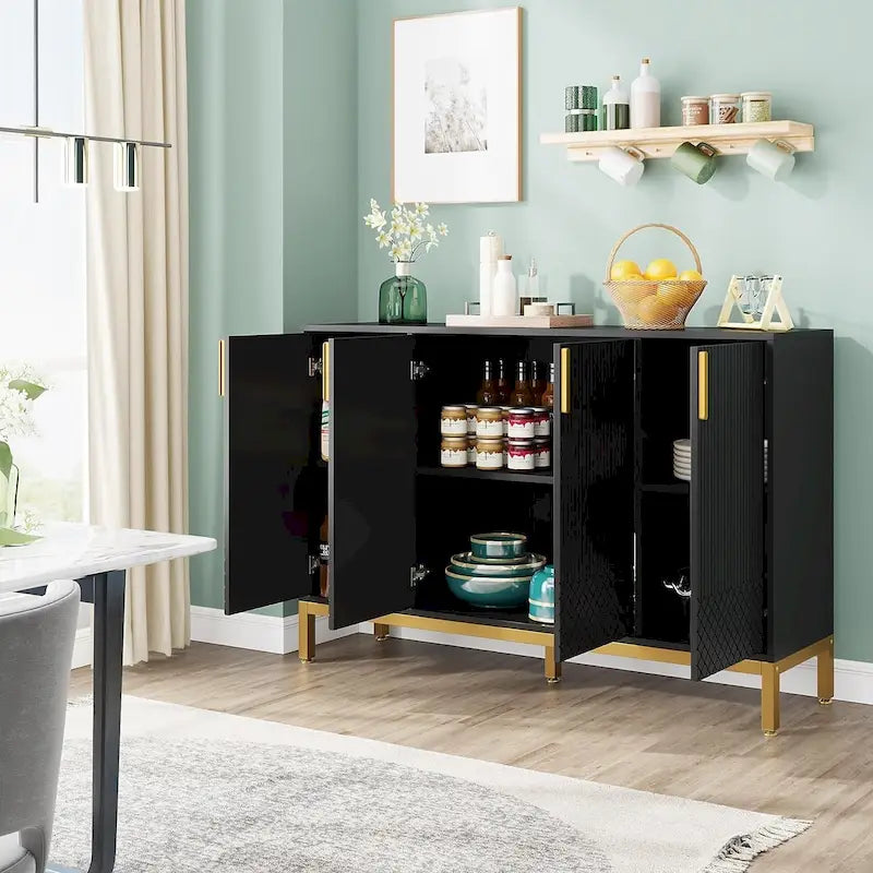 Mobile credenza da cucina da 55 pollici, mobile buffet con spazio di archiviazione