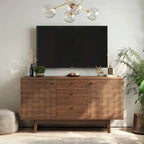 Madia Scandi Buffet Mobile TV con Cassetti e Gambe in Legno per TV fino a 65 pollici